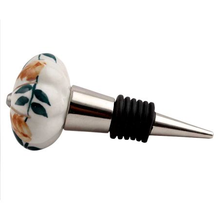 Light Caramel Plant Melon Ceramic Wine Stopper